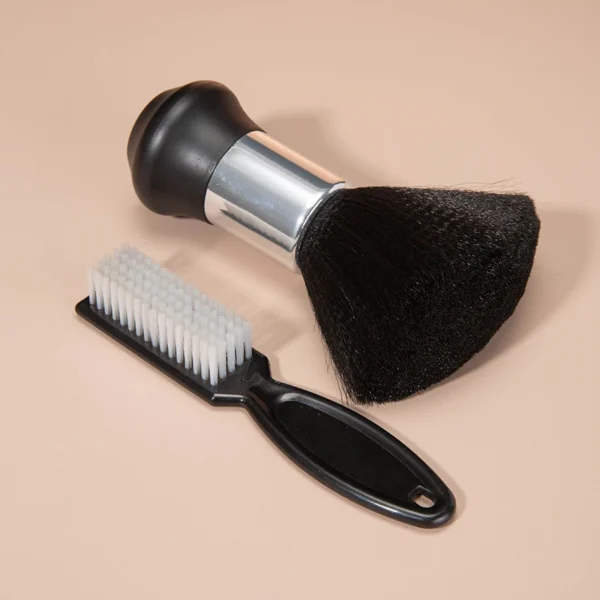 Hairdressing Soft Brush Black Hairdressing Sweeping Neck Hair Cleaning Duster Hair Cutting Ring Beard Brush Styling Comb Set - Image 4