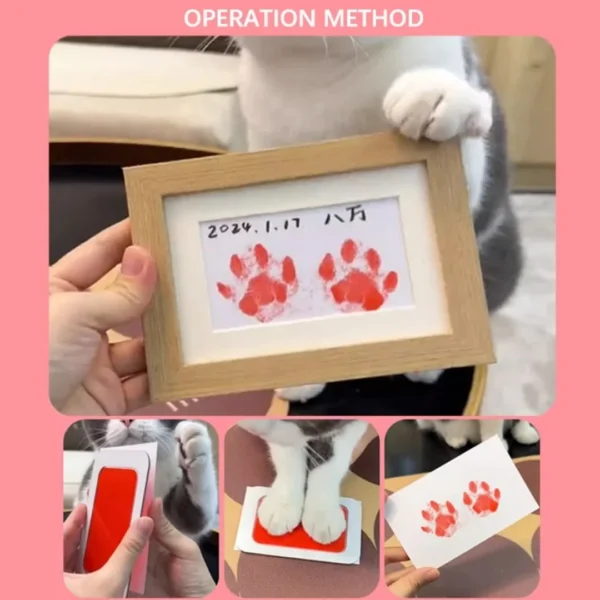 Pet footprints, cat hand and foot prints, commemorative dog claw prints, commemorative photo frames, cat claw prints, clay gifts - Image 3