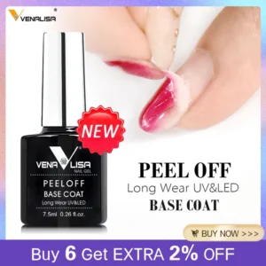 VENALISA TPO FREE Easy Peel Off Water Base Coat Long Wear Tempered Nowipe Top Coat Basic Nail Gel Polish Enamel Varnish gels