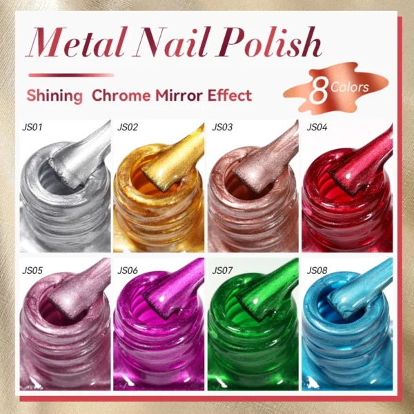LILYCUTE 7ML Super Bright Silver Metallic Nail Polish No Need Lamp Quick Dry French Style Glass Bottle Manicure Nail Art Varnish - Image 5
