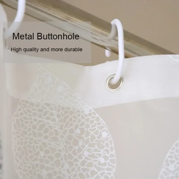 Bathroom Shower Curtains PEVA Waterproof Thickening Bath Curtain With Hooks Rustproof Metal Grommets Leaf Pattern Shower Curtain - Image 4