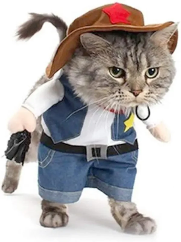 Funny Pet Dog Cat Halloween Costume Dog Cowboy Clothes Pet Dog Costumes for Small Dogs Cosplay Cat Accessories - Image 1
