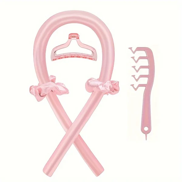 5pcs Styling Set 4-in-1 Heatless Curling Set Hair Stick Headbands Clips Wide Toothed Hair Comb for DIY Styling - Image 5