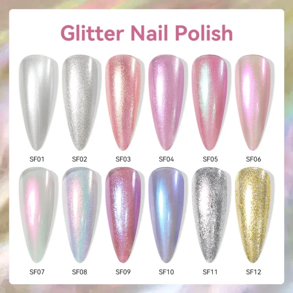 LILYCUTE 7ml Auroras Glitter Nail Polish No Need of UV/LED Lamp Nail Supplies Vernis White Pink Silver Pearl Effect for Nails - Image 5