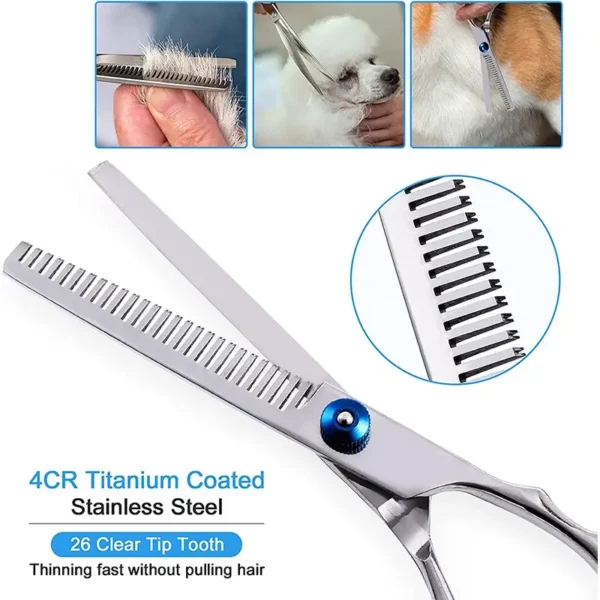 Premium Pet Grooming Scissors Safety Round Tip, Scissors Portable Stainless Steel Shears For Dogs & Cats Pets Shears Supplies - Image 2