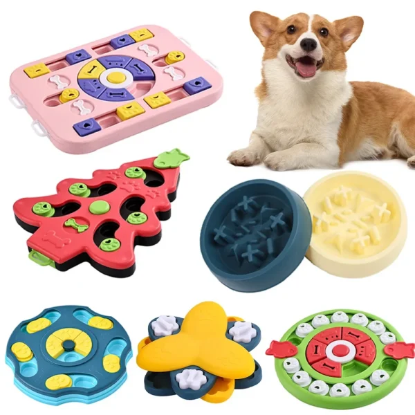 Puppy IQ Food Dispenser Slowly Eating NonSlip Bowl Pet Cat Dogs Training Game Dog Puzzle Toys Slow Feeder Interactive Increase - Image 1