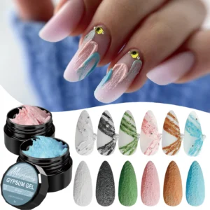 6 Color Acrylic Carving Plaster Gel Nail Polish 3D Relief Sandy UV/LED Peelable Gel Varnish DIY Relief Nail Art Gel Decoration