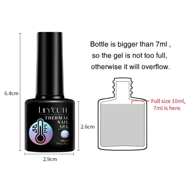 LILYCUTE 7ML Thermal Gel Nail Polish Ultra-thin Temperature Color Changing Gel Polish Semi Permanent UV Gel Nail Art Gel Varnish - Image 6