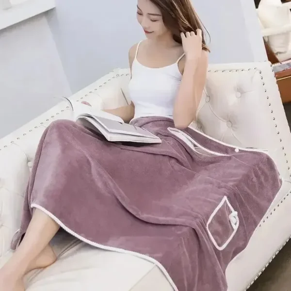 Womens Bath Towels Girls Wearable 140*85Cm Fast Drying Bathing Beach Spa Bathrobes Wash Clothing, Shower Bath And Gym Towel - Image 6