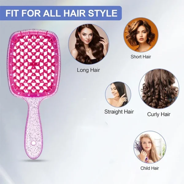 1pcs Tangled Hair Comb Detangling Hair Brush Massage Combs Hollow Out Wet Curly Hair Brushes Home Salon DIY Combs Hairdressing - Image 3