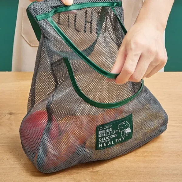 Reusable Storage Bags Kitchen Hanging Mesh Bag Home Fruit And Vegetable Storage Net Bag For Ginger Garlic Potatoes Onions - Image 2
