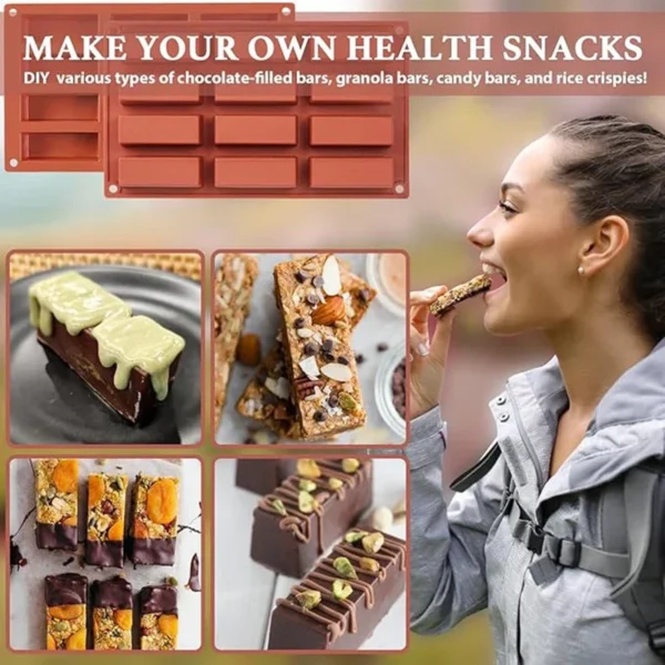 12 Lattice Chocolate Bar Mold for Baking Energy Bars Protein bars Truffles Brownie Cornbread Cheesecake Soap Butter Mould - Image 4