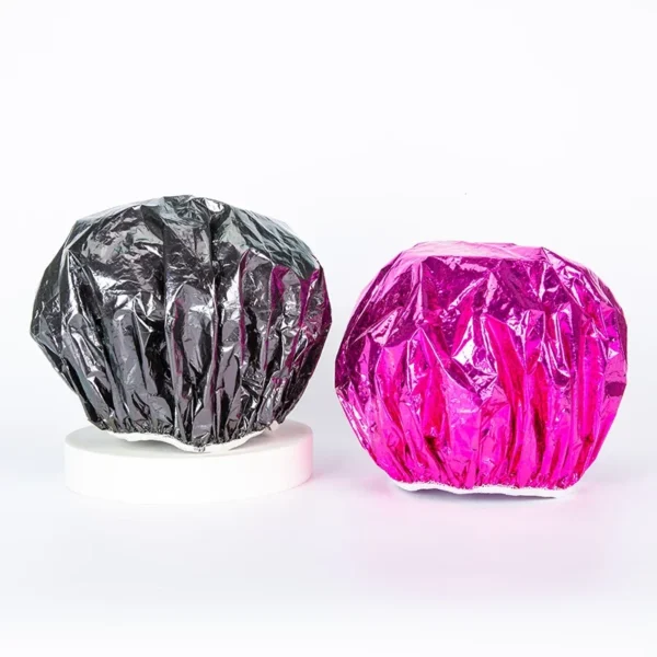 3/6pcs Rose Shower Cap Heat Insulation Aluminum Foil Insulation Hat Elastic Bathing Cap for Women Hair Perm Tool Barber Shop - Image 5