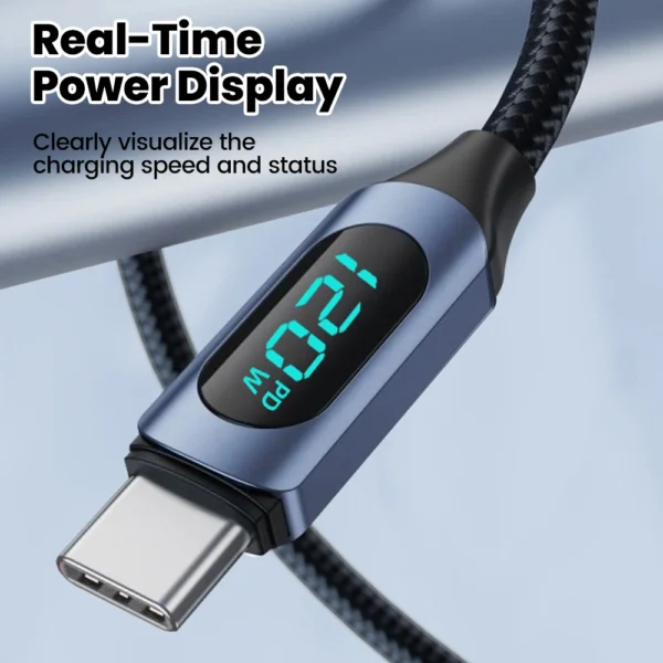120W USB Type C to Type C Super Charge Digital Display Cable USB C Data Cable For Iphone 15 16 Samsung s24 s23 Huawei Xiaomi - Image 2