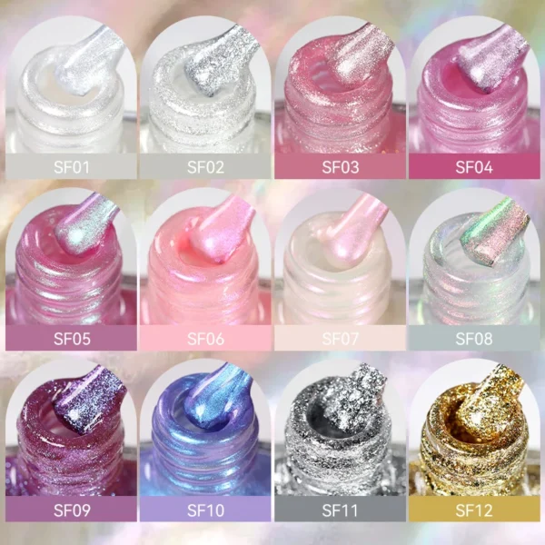 LILYCUTE 7ml Auroras Glitter Nail Polish No Need of UV/LED Lamp Nail Supplies Vernis White Pink Silver Pearl Effect for Nails - Image 6
