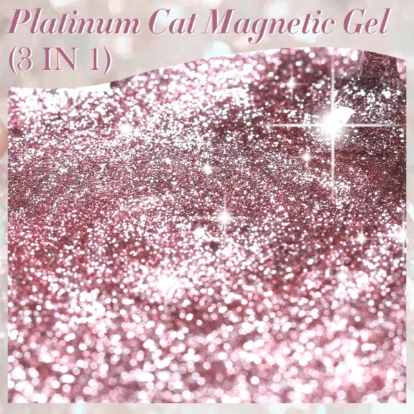 LILYCUTE 7ML 3 IN 1 Platinum Rose Gold Cat Magnetic Gel Nail Polish Moonlight Magnetic Gel Varnish Glitter Semi Permanent UV Gel - Image 5