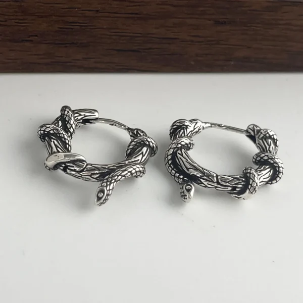 925 Sterling Silver Vintage Earrings For Women Simple Snake Shape Earring Jewelry Prevent Allergy Party Accessories Gift - Image 4