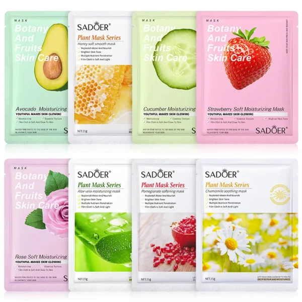 kf-S1601a0a434c643b0a33efa2437bc870eE 8pcs Natural Plant Face Mask Beauty Skincare Facial Masks Moisturizing Firming Hydrating Facial Mask Face Care Korean Cosmetics - Image 1