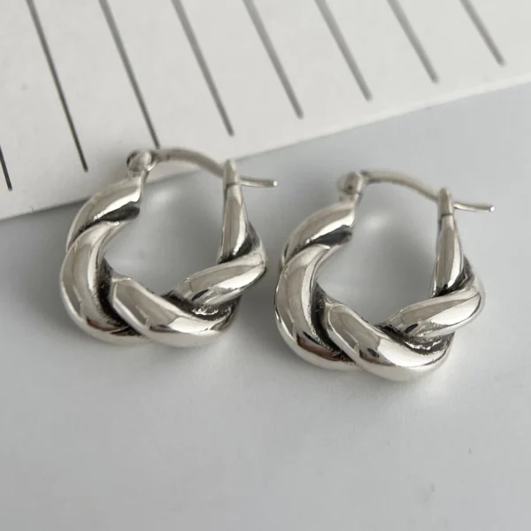 925 Sterling Silver Earrings For Women Trendy Vintage Twist Earring Jewelry Prevent Allergy Party Accessories Gift - Image 6