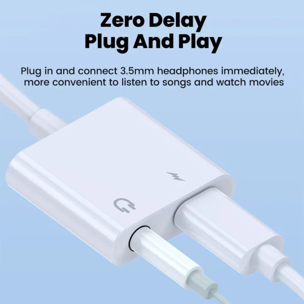 60W 2 In 1 Audio OTG Adapter USB C to Dual Type C+ 3.5mm Headphone Adapters For iphone 16 15 Samsung Audio Splitter - Image 6