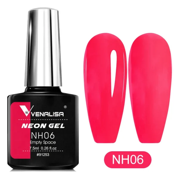 Venalisa Neon Nail Gel Polish Super Gorgeous Summer Color Nail Manicure 7.5ml Semi Permanent Soak off UV LED Nail Gel Varnish - Image 4