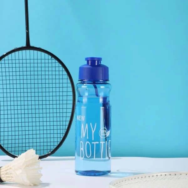 550ml Plastic Water Bottle Portable Sports Cup With Anti Drop Rope Outdoor Water Container Color Transparent Pet Flip Cover - Image 2