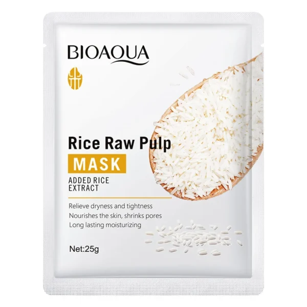 10pcs BIOAQUA Rice Raw Pulp Facial Masks skincare Moisturizing Firming Hydrating Face Mask Sheets Mask Korean Skin Care - Image 5