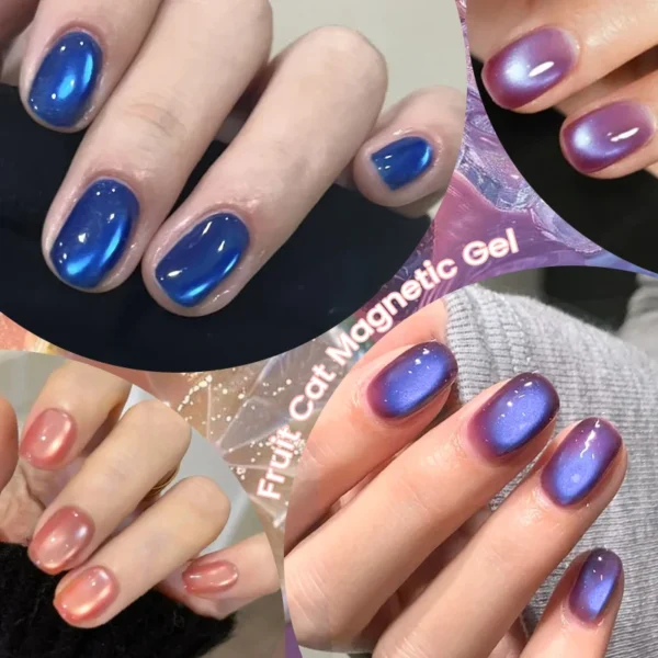 LILYCUTE 7ml Fruit Grape Purple Cat Magnetic Gel Nail Polish Vernis Semi Permanent Soak Off Colorful Gel Polish Nails Supplies - Image 4