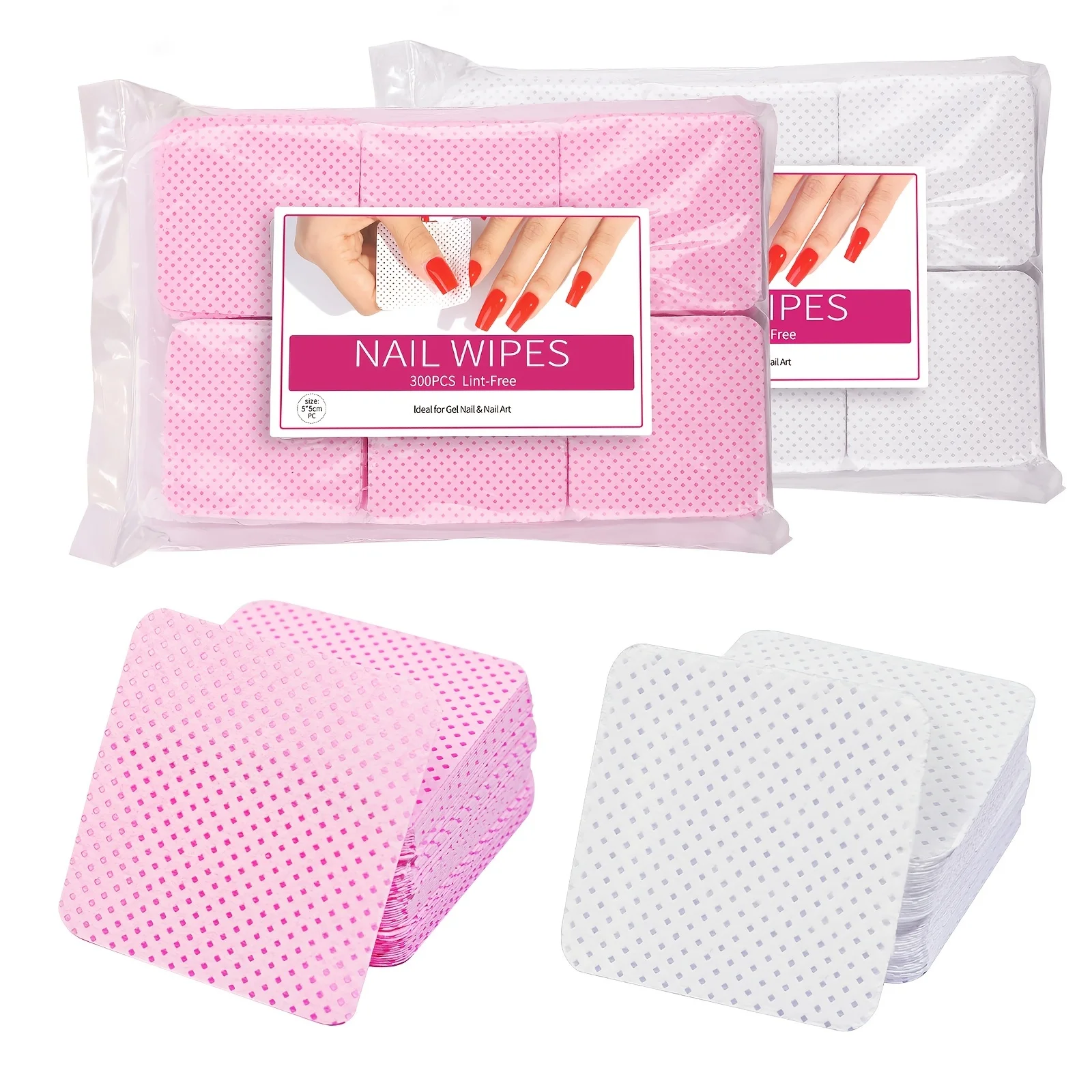 kf-S17f24cc9eef54e668c5ee12e541ebef8R Nail Polish Remover Wipes Nail Cleaning Pads, Non Woven Nail Pads For Women Girl Beauty Salon - Image 1