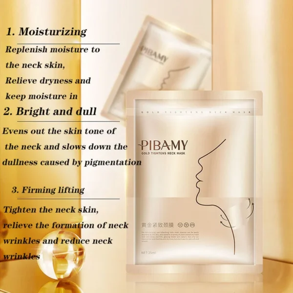 10pcs Gold Firming Neck Mask Moisturizing Nourishing Brightening Hydrating Neck skincare Masks Beauty Necks Skin Care Products - Image 2