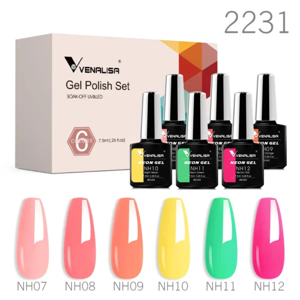 Venalisa Nail Gel Polish Kit HEMA TPO FREE Nude Pink Color Collection Self Leveling Full Coverage Nail Manicure Set 6Pcs Kit - Image 5