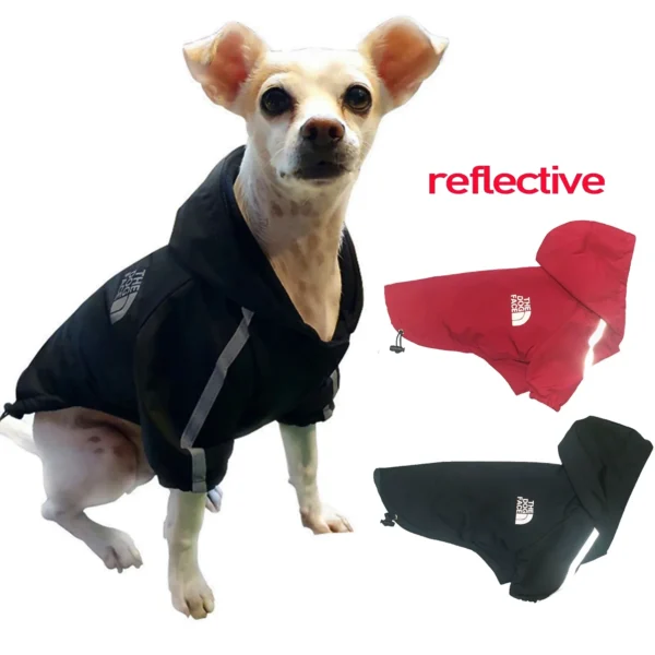 Reflective Pet Clothes Autumn Winter Pet Dog Waterproof Warm Coat Cotton Hooded Jacket The Dog Face Small Dog Clothes - Image 2