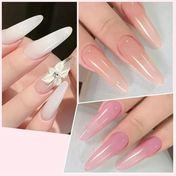 LILYCUTE 8ml Clear Non Stick Hand Extension Gel Nail Polish For 3D Shaping Nail Art Solid Milky Jelly Hard Gel For Fake Nail DIY - Image 2