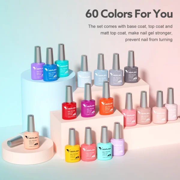 VENALISA TPO FREE Holographic Camouflage Full Color Nail Varnish Manicure Lacquer Polish LED Gel Soak Off Lacquer Glitter Effect - Image 3