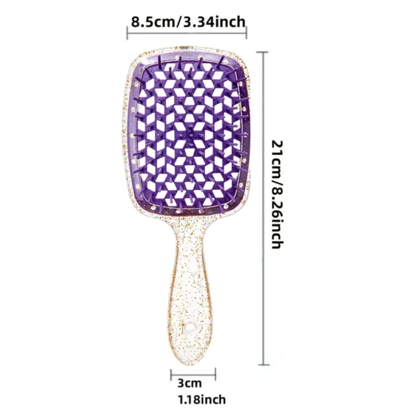 1 Pcs Fluffy Air Cushion Scalp Massage Hair Brush Flashing Gold Comb Wide Teeth Hollow Combs Women Girls Styling Tools - Image 4