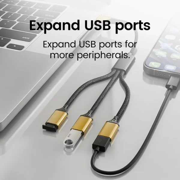 Elough 3 in 1 USB Type C 3.0 to 3 USB C Fast Charging Data Transfer HUB Splitter OTG Converter Laptop Multifunctional Adapter - Image 6