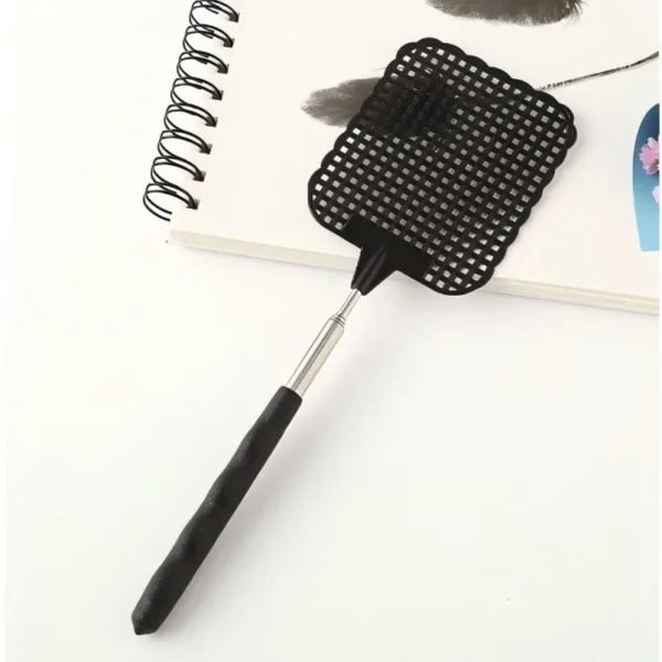 1 Pack Of Black Creative Fly Swatter Mosquito Swatter Stainless Steel Expansion Design Fly Repellent Supplies - Image 5