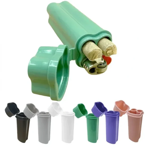 One-piece Flip-top Cigarette Case Kit with Two Holes Including Lighter for Easy Storage and Carrying Around Smoking Accessories - Image 6