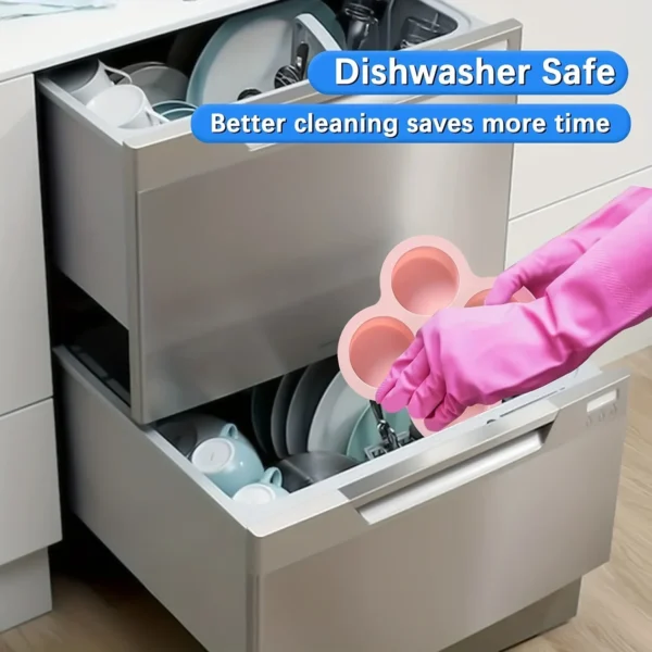 Air Fryer Egg Mold Round Shape Eggs Mold 4 Cavity Non-Stick Silicone Air Fryer Egg Pan Egg Steamer Cooking Mold Fried Egg Tool - Image 6