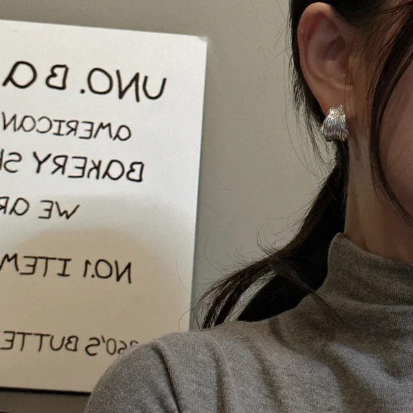 BF CLUB 925 Sterling Silver Earrings For Women Trendy Simple Interware Lines Earring Jewelry Prevent Allergy Party Accessories - Image 3