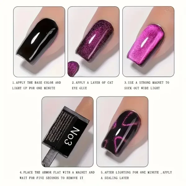 Nail Art Cat Eye 3D Heart Shaped Magnet Cat Eye Magnet Love Pattern Magic Magnet Suitable for DIY Gel Polishing Magnetic Tools - Image 4