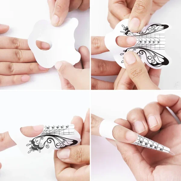 100Pcs Nail Art UV Gel Tips Extension Builder Form Acrylic French Nails Tips Extension Stencil Guide Stickers For Manicure Tools - Image 3