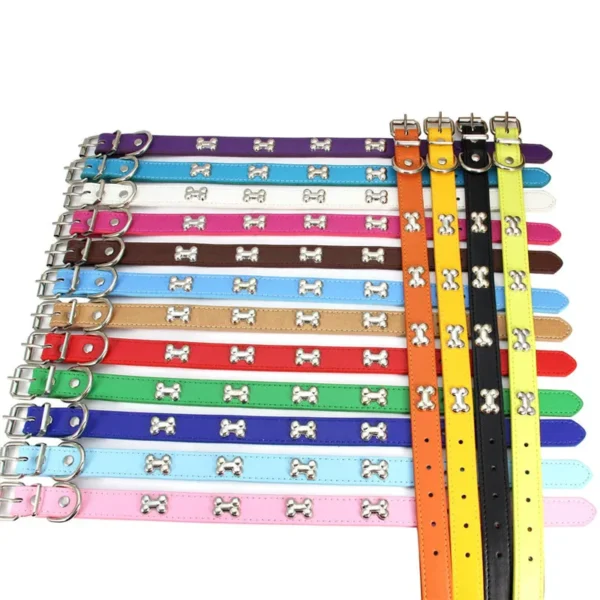 Bone Leather Durable Pet Dog Collars Puppy Pug Collars for Small Large Dog Chihuahua Cat Accessories Pet Collar for Small Dogs - Image 5