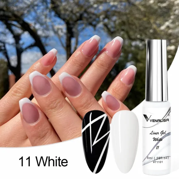 Venalisa Liner Gel 8ml French Nail Gel Polish UV LED Painting Gel Nail Art Design Gorgeous Glitter Color DIY Drawing Polish - Image 2