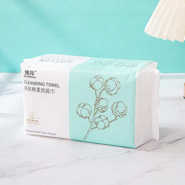 100PCS Natural Disposable Face Towel Travel Facial Cleansing Wet And Dry Makeup Remover Pearl Cotton Soft Makeup Nonwoven Towel - Image 4