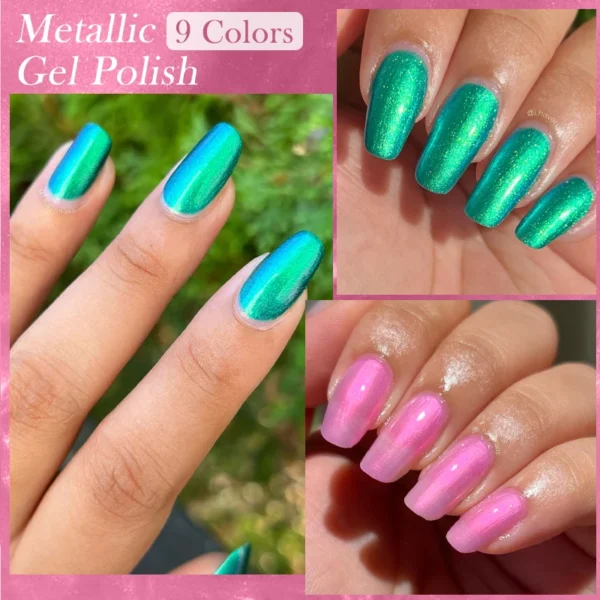 LILYCUTE 7ml Metallic Gel Nail Polish Red Chrome Mirror Effect Thread Shell Nail Gel Quick Dry Semi Permanent UV Gel Nail Art - Image 6