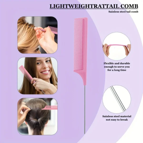 5-Piece Hair Styling Tools Set for Curly/Normal Hair Unisex Adult Unscented Hair Care Kit with Octopus Detangler Brush Comb - Image 4