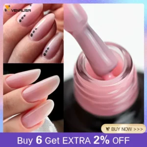 VENALISA Color Rubber Base Coat Jelly Color Semi Transparent Nail Gel Polish 7.5ml Gellack Great Coverage Beauty Nail Manicure
