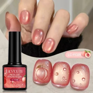 LILYCUTE 7ml Peach Pink Cat Magnetic Gel Nail Polish Vernis Semi Permanent UV Gel Soak Off Fruit Series Gel Polish Nail Supplies