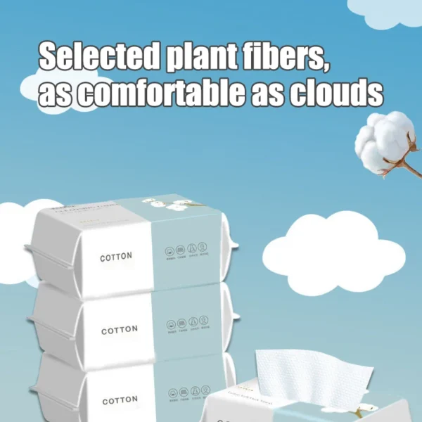 100PCS Natural Disposable Face Towel Travel Facial Cleansing Wet And Dry Makeup Remover Pearl Cotton Soft Makeup Nonwoven Towel - Image 2